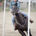 Ciarra McKenzie competes in a jackpot race of the Last Frontier Barrel Racers on Friday, May 31, 2019, at the Soldotna Rodeo Grounds in Soldotna, Alaska. (Photo by Jeff Helminiak/Peninsula Clarion)