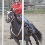 Laynee Strausbaugh competes in a jackpot race of the Last Frontier Barrel Racers on Friday, May 31, 2019, at the Soldotna Rodeo Grounds in Soldotna, Alaska. (Photo by Jeff Helminiak/Peninsula Clarion)