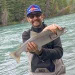 Geoff Grier shows off his catch on Saturday, June 15, 2019 on the Upper Kenai River. (Photo courtesy of Shelby Harris)