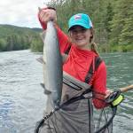 Shelby Harris shows off a sockeye caught on the Upper Kenai River on Saturday, June 15, 2019. (Photo submitted by Shelby Harris)