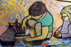 A detail from Desiree Hagens show, Seven Years, from an artist residency she did at Bunnell Street Arts Center in January 2016 in Homer, Alaska. (Photo by Michael Armstrong/Homer News)