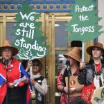 Wanda Kashudoha Loescher Culp, Tlingit activist and WECAN Tongass coordinator, speaks during a Tongass Rally to show local support for the 2001 National Roadless Rule in front of the Alaska State Capitol on Saturday.                                <strong>Michael Penn | </strong>Juneau Empire