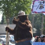 Smokey the Bear celebrates his 75th birthday during the July 4th parade in Kenai, Alaska. (Photo by Brian Mazurek/Peninsula Clarion)