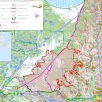 A map of the Swan Lake Fire as of July 13, 2019. (Photo by Brian Mazurek/Peninsula Clarion)