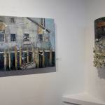 Some of Antoinette Walkers encaustic paintings on exhibit in July 2019 at Bunnell Street Arts Center in Homer, Alaska. (Photo by Michael Armstrong/Homer News)