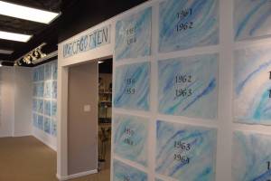 Joel Isaaks installation, Unforgotten, is photographed at the Kenai Fine Art Center on Wednesday, July 31, 2019 in Kenai, Alaska. The exhibit will be on display for the month of August. (Photo by Brian Mazurek/Peninsula Clarion)