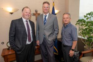 Alaska Governor Michael J. Dunleavy announced changes to his senior staff: Tuckerman Babcock will assume the role of Senior Policy Advisor for Strategic Affairs and Ben Stevens will become the Governors new Chief of Staff, Wednesday, July 31, 2019 in Anchorage, Alaska. (Photo courtesy of Matt Shuckerow/State of Alaska)