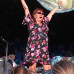 Lydia Olympic, environmental advocate and former president of the Igiugig Tribal Village Council, gives a speech about protecting Alaskas salmon waters on the Ocean Stage at Salmonfest on Friday, Aug. 2, 2019 in Ninilchik, Alaska. (Photo by Megan Pacer/Homer News)