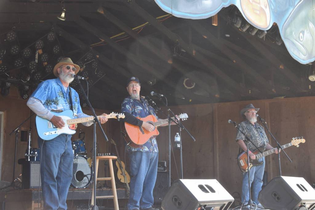Crabshoot performs on the Ocean Stage at the Kenai Peninsula Fair on Saturday, Aug. 17, 2019 at the fairgrounds in Ninilchik, Alaska. (Photo by Brian Mazurek/Peninsula Clarion)