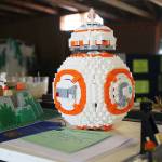 A replica of the BB-8 android from the Star Wars film franchise made of legos rests on a shelf in the exhibit hall at the Kenai Peninsula Fair on Friday, Aug. 16, 2019 at the fairgrounds in Ninilchik, Alaska. (Photo by Megan Pacer/Homer News)