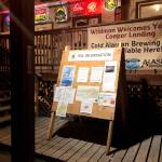 Fire information is posted outside of Wildmans in Cooper Landing on Aug. 19, 2019. (Photo by Victoria Petersen/Peninsula Clarion)