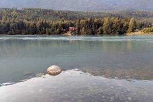 The Kenai River meets Kenai Lake on Friday, Aug. 9, in Cooper Landing . (Photo by Erin Thompson/Peninsula Clarion)