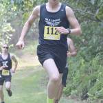 Nikiski senior Bryan McCollum competes in the junior-senior race during the Nikiski Class Races on Monday, Aug. 19, 2019, at Nikiski High School in Nikiski, Alaska. (Photo by Jeff Helminiak/Peninsula Clarion)