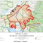 The Monday, Aug. 26, 2019 map of the Swan Lake Fire. (Photo courtesy of the Kenai Peninsula Borough Office of Emergency Management)