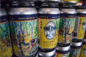 A close look at the first batch of the Kenai River Brewerys Moose Gallop Ale Tuesday, July 30, 2019, in Soldotna. (Photo by Joey Klecka/Peninsula Clarion)