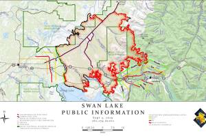 A map of the Swan Lake Fire as of Sept. 3, 2019. (Courtesy Great Basin Incident Management Team)