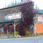 Photo by Megan Pacer/Homer News                                A sign advertising the annual Homer Documentary Film Festival hangs on the side of the Homer Theatre in September 2018 in Homer.