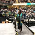 A University of Alaska Anchorage School of Education graduate walks across the stage at University of Alaska Anchorages spring 2019 commencement ceremony, the School of Education lost accreditation for all seven of its teacher-preparation programs in January, on May 5, 2019, in Anchorage, Alaska. (Photo by Victoria Petersen/Peninsula Clarion)