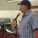 Nikiski resident Paul Huber speaks to members of the Federal Energy Regulatory Commission regarding the Draft Environmental Impact Statement for the Alaska LNG Project at the Nikiski Community Recreation Center on Sept. 11, 2019. (Photo by Brian Mazurek/Peninsula Clarion)