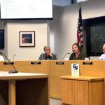 Soldotna City Council members are pictured on Thursday at Soldotna City Hall. The council voted to postpone a resolution that would authorize the city manager to submit a petition to annex to the states Local Boundary Commission. (Photo by Victoria Petersen/Peninsula Clarion)