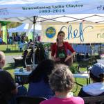 Eliza Eller with the Kenai Local Food Connection gives a class on making Kimchi at the Harvest Moon Local Food Festival at Soldotna Creek Park on Sept. 14, 2019. (Photo by Brian Mazurek/Peninsula Clarion)