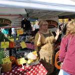 Jane Conway of Lancashire Farm shows off her products at the Harvest Moon Local Food Festival at Soldotna Creek Park on Sept. 14, 2019. (Photo by Brian Mazurek/Peninsula Clarion)