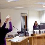 Members of the Kenai Peninsula Borough Assembly hold a religious invocation during the Tuesday, Oct. 9, 2018, assembly meeting in Soldotna, Alaska. The invocation was held only hours after the Alaska Superior Court ruled the ritual violated the Alaska Constitution. (Photo by Victoria Petersen/Peninsula Clarion)