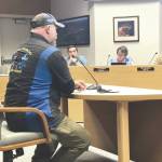 Victoria Petersen / Peninsula Clarion                                 Borough Residents Against Annexation President Matthew Lay on Thursday encourages the Soldotna City Council to postpone a vote to move forward with annexation efforts until after the city has elected new council members and a new mayor.