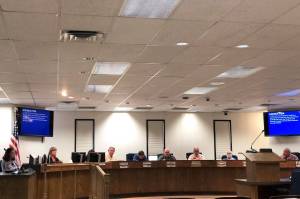 A special assembly meeting is held at the Kenai Peninsula Borough, Thursday, Aug. 29, 2019, in Soldotna, Alaska. (Photo by Victoria Petersen/Peninsula Clarion)