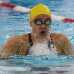 Homers Madison Story races in the girls 100-yard breaststroke final Saturday, Nov. 2, 2019, at the Northern Lights Conference swimming and diving championships at Kenai Central High School. (Photo by Joey Klecka/Peninsula Clarion)