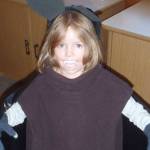 A brave volunteer dressed up in a bat costume to help peers visualize the anatomy of a bat resulted in an unusual question. (Photo provided by Kenai National Wildlife Refuge)