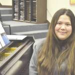 Victoria Petersen / Peninsula Clarion                                Rowan Vasquez, a senior at Soldotna High School, is pictured Tuesday in Soldotna. Vasquez will be representing the Kenai Peninsula when she attends the National Association for Music Education 2019 All-National Honor Ensemble in Florida this week.