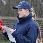 Lt. Cmdr. Jeanette Greene, captain of the U.S. Coast Guard Cutter Hickory, presents part of a Veterans Day ceremony on Nov. 11, 2019, at the Veterans Memorial at the Alaska Islands and Ocean Visitor Center in Homer, Alaska. (Photo by Michael Armstrong/Homer News0