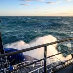 This Nov. 8, 2019 photo provided by John Guillote shows a view from the deck of the Sikuliaq in the Chukchi Sea. University of Washington scientists onboard the research vessel are studying the changes and how less sea ice will affect coastlines, which already are vulnerable to erosion because increased waves delivered by storms. More erosion would increase the chance of winter flooding in villages and danger to hunters in small boats. (John Guillote via AP)