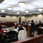 Students from Nikiski/Middle High School participate in a mock trial at the Kenai Courthouse on Dec. 3, 2019. (Photo by Brian Mazurek/Peninsula Clarion)