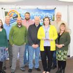 Employees for the City of Soldotna smile for the camera at the Soldotna Chamber of Commerce Awards Luncheon at the Soldotna Regional Sports Complex on Dec. 11, 2019. (Photo by Brian Mazurek/Peninsula Clarion)