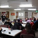 Volunteers for the Kenai Peninsula emergency cold-weather shelter participate in a training session on trauma-informed care at Soldotna United Methodist Church in Soldotna, Alaska, on Dec. 14, 2019. (Photo by Brian Mazurek/Peninsula Clarion)