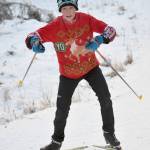 Kenai Centrals Jayna Boonstra pushes to third place in the Candy Cane Scramble on Friday, June 20, 2019, at Tsalteshi Trails just outside of Soldotna, Alaska. (Photo by Jeff Helminiak/Peninsula Clarion)