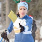 Homers Kata Suoer competes in the Candy Cane Scramble on Friday, Dec. 20, 2019, at Tsalteshi Trails outside of Soldotna, Alaska. (Photo by Jeff Helminiak/Peninsula Clarion)