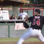 Peninsula Oilers fans display encouragin signs for Oilers pitcher Bryan Woo, Friday, June 28, 2019, at Coral Seymour Memorial Park in Kenai. (Photo by Joey Klecka/Peninsula Clarion)
