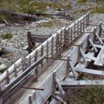 A Surprise Creek sluice box still in place in 1967. (Photo from the Fair Family Collection)