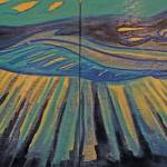 Carla Copes Light in the Water Sketch I and II, on display at K-Bay Caffe, as seen in this photo taken on Dec. 16, 2019, in Homer, Alaska. (Photo by Michael Armstrong/Homer News)