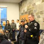 Sgt. Tobin Brennan with the Soldotna Police Department speaks at the LGBTQ Town Hall at the Soldotna Public Library in Soldotna, Alaska on Jan. 4, 2020. (Photo by Brian Mazurek/Peninsula Clarion)