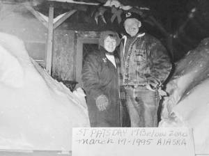 Photo courtesy Ann Berg                                Ann Berg and her husband, Bob, can be seen in March 1995 during a -17-degree cold snap.