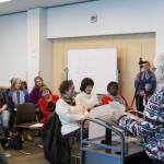 Marilyn Wheeless speaks to attendees of the Centennial Voices event at the Soldotna Public Library in Soldotna, Alaska, on Saturday, Jan. 25, 2020. (Photo by Brian Mazurek/Peninsula Clarion)