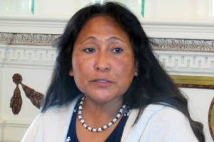 First Lady Rose Dunleavy speaks to the importance of volunteerism during the First Ladys Volunteer of the Year Awards in the Governors Mansion, Friday, May 24, 2019. (Ben Hohenstatt | Juneau Empire)