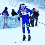 Homers Autumn Daigle skis to first place in the varsity girls 5-kilometer classic race Friday during the Homer Invite at the Lookout Mountain Trails on Ohlson Mountain Road near Homer. (Photo by Megan Pacer/Homer News)