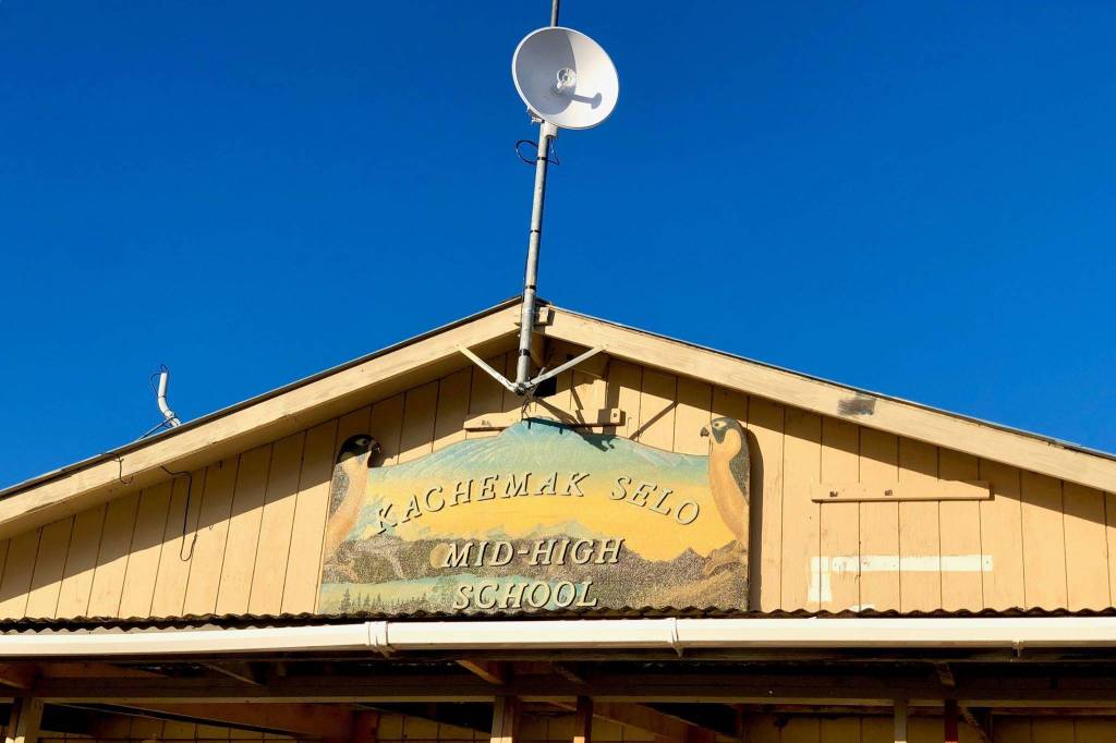 The middle and high school building of Kachemak Selo School Nov. 12, 2019, in Kachemak Selo, Alaska. (Photo by Victoria Petersen/Peninsula Clarion)