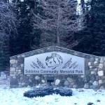 The entrance to Soldotna Community Memorial Park off of Redoubt Avenue, in Soldotna, Alaska, on Dec. 20, 2019. (Photo by Victoria Petersen/Peninsula Clarion)