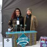 Tara Findley and Randall Pine from Homer Brewing Company smile for the camera during the 2020 Frozen RiverFest at Soldotna Creek Park in Soldotna, Alaska, on Feb. 15, 2020. (Photo by Brian Mazurek/Peninsula Clarion)
